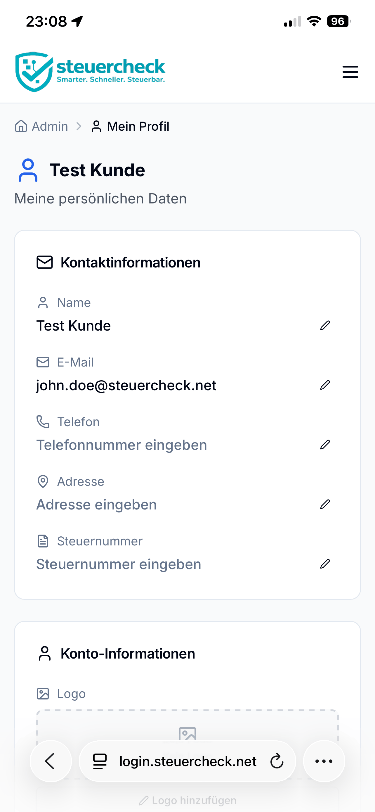 Steuercheck App Mobile